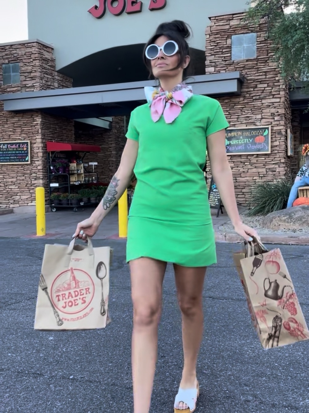 VTG Vintage Green Short Sleeve Shift Dress